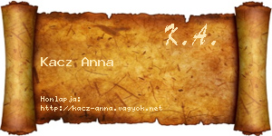 Kacz Anna névjegykártya