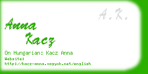 anna kacz business card